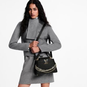 Alternative view of Louis Vuitton Capucines BB Top Handle Bag 10.6in/ 27cm Black Silver/ Gold Hardware For Women M26814