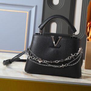 Alternative view of Louis Vuitton Capucines BB Top Handle Bag 10.6in/ 27cm Black Silver Hardware For Women