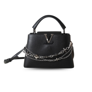 Louis Vuitton Capucines BB Top Handle Bag 10.6in/ 27cm Black Silver Hardware For Women