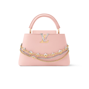 Louis Vuitton Capucines BB Top Handle Bag 10.6in/ 27cm Jasmine Pink Silver/ Gold Hardware For Women M27039