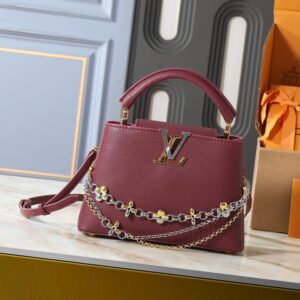 Alternative view of Louis Vuitton Capucines BB Top Handle Bag 10.6in/ 27cm Plum Purple Silver/ Gold Hardware For Women