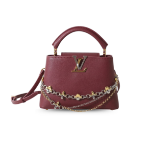 Louis Vuitton Capucines BB Top Handle Bag 10.6in/ 27cm Plum Purple Silver/ Gold Hardware For Women