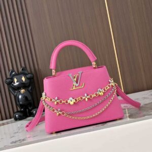 Alternative view of Louis Vuitton Capucines BB Top Handle Bag 10.6in/ 27cm Raspberry Silver/ Gold Hardware For Women