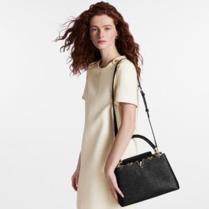 Alternative view of Louis Vuitton Capucines MM Top Handle Bag 12.4in/ 31.5cm Black Gold Hardware For Women M54663
