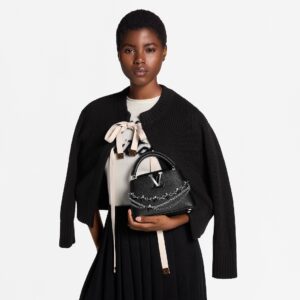 Alternative view of Louis Vuitton Capucines Mini Top Handle Bag 8.3in/ 21cm Black Silver Hardware For Women M26351