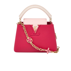 Louis Vuitton Capucines Mini Top Handle Bag 8.3in/ 21cm Pink Gold Hardware For Women