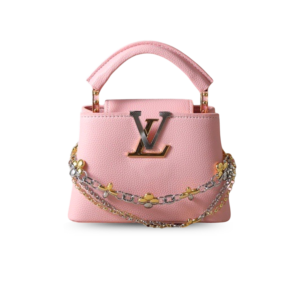 Louis Vuitton Capucines Mini Top Handle Bag 8.3in/ 21cm Light Pink Silver/ Gold Hardware For Women