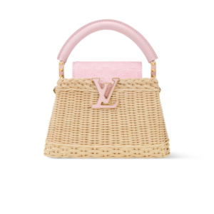 Louis Vuitton Capucines Mini Top Handle Bag 8.3in/ 21cm Washed Pink Gold Hardware For Women M28548