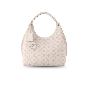 Louis Vuitton Carmel Mahina Top Handle Bag 13.8in/ 40cm Dream Cream Gold Hardware For Women M25894