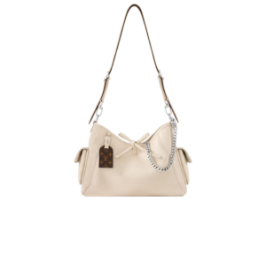 Louis Vuitton CarryAll Cargo Vibe PM Shoulder Bag 13.2in/ 33.5cm Vanilla Silver Hardware For Women M12919