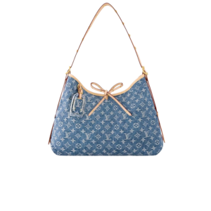 Louis Vuitton CarryAll MM Shoulder Bag 15.4in/ 39cm Blue Denim Gold Hardware For Women M46855