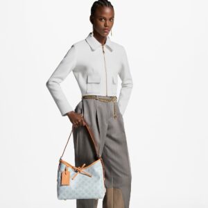 Alternative view of Louis Vuitton CarryAll PM Shoulder Bag 11.4in/ 29cm Bleu Courrier Monogram Origine Gold Hardware For Women M27532
