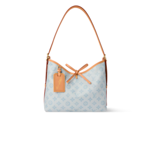 Louis Vuitton CarryAll PM Shoulder Bag 11.4in/ 29cm Bleu Courrier Monogram Origine Gold Hardware For Women M27532