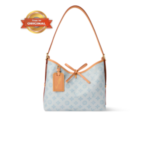 Louis Vuitton CarryAll PM Shoulder Bag 11.4in/ 29cm Bleu Courrier Monogram Origine Gold Hardware For Women M27532