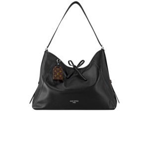 Louis Vuitton CarryAll Vibe MM Shoulder Bag 15.3in/ 39cm Black Silver Hardware For Women M25143