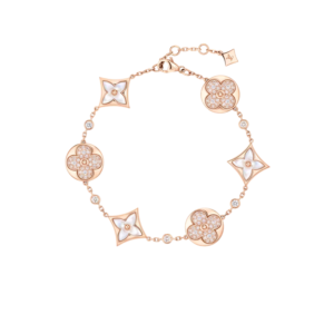 Louis Vuitton Color Blossom BB Star/ Sun Multi-Motif Bracelet White Mother-of-Pearl Pink Gold For Women QA5518