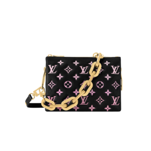 Louis Vuitton Coussin BB Shoulder Bag 8.3in/ 21cm Black/Pink Gold Hardware For Women M12159