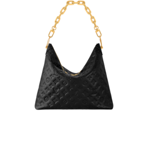 Louis Vuitton Coussin Hobo MM Shoulder Bag 15in/ 38cm Black Gold Hardware For Women M12068
