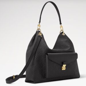 Alternative view of Louis Vuitton Hobo Metis Shoulder Bag 13.8in/ 35cm Black Monogram Empreinte Gold Hardware For Women M27189