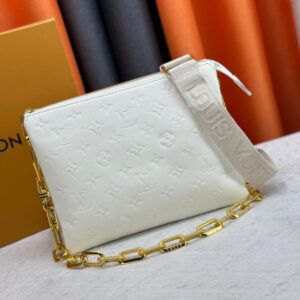 Alternative view of Louis Vuitton Coussin PM Shoulder Bag 10.2in/ 26cm Monogram-Embossed Cream Gold Hardware For Women M57793