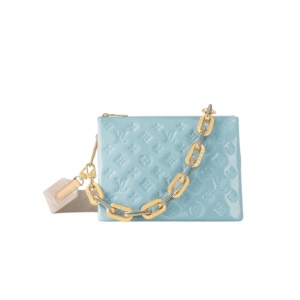 Louis Vuitton Coussin PM Shoulder Bag 10.2in/ 26cm Blue Bag Gold Hardware For Women M24333