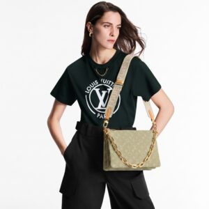 Alternative view of Louis Vuitton Coussin PM Shoulder Bag 10.2in/ 26cm Khaki Denim Gold Hardware For Women M28360