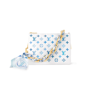 Louis Vuitton Coussin PM Shoulder Bag 7.5in 26cm White And Blue Gold Hardware For Women M11225