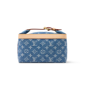 Louis Vuitton Cruiser Toiletry Top Handle Bag 8.7in/ 22cm Blue Denim Gold Hardware For Women M27945