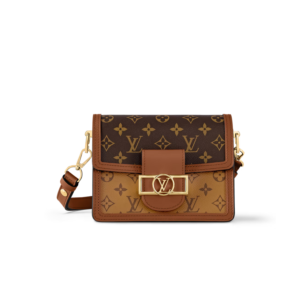 Louis Vuitton Dauphine Mini Crossbody Bag 7.9in 20cm Brown Monogram Canvas Gold Hardware For Women M45959