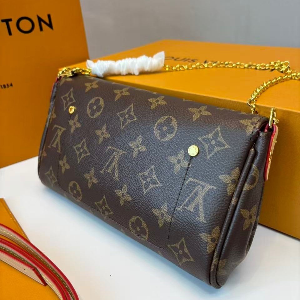 Louis Vuitton Favorite PM Crossbody Bag 9.5in/ 24cm Brown Monogram Canvas Gold Hardware For Women M40717