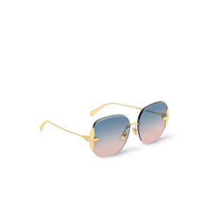 Louis Vuitton Flower Edge Metal Square Sunglasses Gradient Blue For Women Z3169U