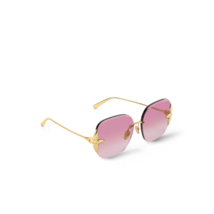 Louis Vuitton Flower Edge Metal Square Sunglasses Pink For Women Z3238U