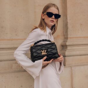 Alternative view of Louis Vuitton GO-14 GM Top Handle Bag 12.2in/ 31cm Black Gold Hardware For Women M23689