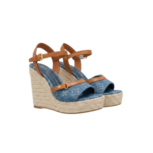 Louis Vuitton Helios Wedge Sandals Blue For Women 1ACIZV