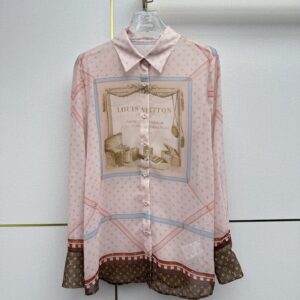 Alternative view of Louis Vuitton Heritage Travel Print Blouse Pink For Women