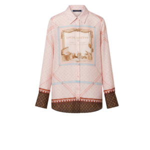 Louis Vuitton Heritage Travel Print Blouse Pink For Women