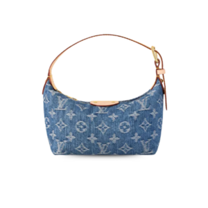 Louis Vuitton Hills Pochette Shoulder Bag 7.3in/ 18.5cm Blue Denim Gold Hardware For Women M82949