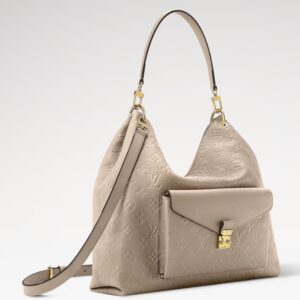 Alternative view of Louis Vuitton Hobo Metis Shoulder Bag 13.8in/ 35cm Tourterelle Monogram Empreinte Gold Hardware For Women M27937