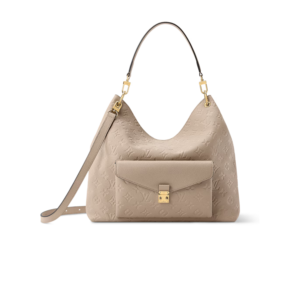 Louis Vuitton Hobo Metis Shoulder Bag 13.8in/ 35cm Tourterelle Monogram Empreinte Gold Hardware For Women M27937