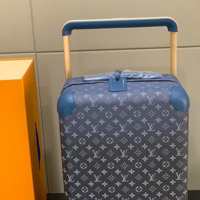 Louis Vuitton Horizon 55 Suitcase 21.7in/ 55cm Navy Blue Gold Hardware