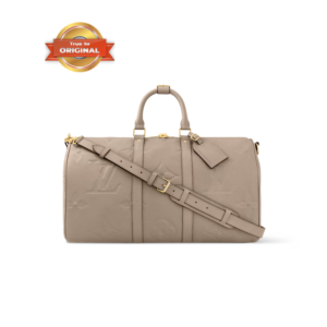 Louis Vuitton Keepall 45 Travel Bag 17.7in/ 45cm Beige Gold Hardware For Women M46114