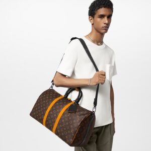 Alternative view of Louis Vuitton Keepall Bandouliere 45 Travel Bag 17.7in/ 45cm Brown Black Hardware M46703