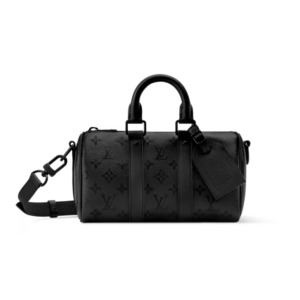 Louis Vuitton Keepall Bandouliere 25 Travel Bag 9.8in/ 25cm Black Monogram Midnight Black Hardware M28369