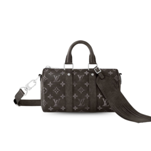 Louis Vuitton Keepall Bandouliere 25 Travel Bag 9.8in/ 25cm Black Silver Hardware For Men M11595