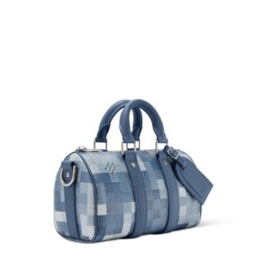 Alternative view of Louis Vuitton Keepall Bandouliere 25 Travel Bag 9.8in/ 25cm Indigo Damoflage Silver Hardware M28600