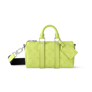 Louis Vuitton Keepall Bandouliere 25 Travel Bag 9.8in/ 25cm Lemon Yellow Silver Hardware M14078