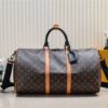 Louis Vuitton Keepall Bandouliere 45 Travel Bag 17.7in/ 45cm Brown Black Hardware M46703 - Image 3