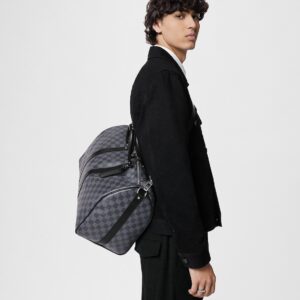 Alternative view of Louis Vuitton Keepall Bandouliere 45 Travel Bag 17.7in/ 45cm Black Damier Graphite Silver Hardware N41418