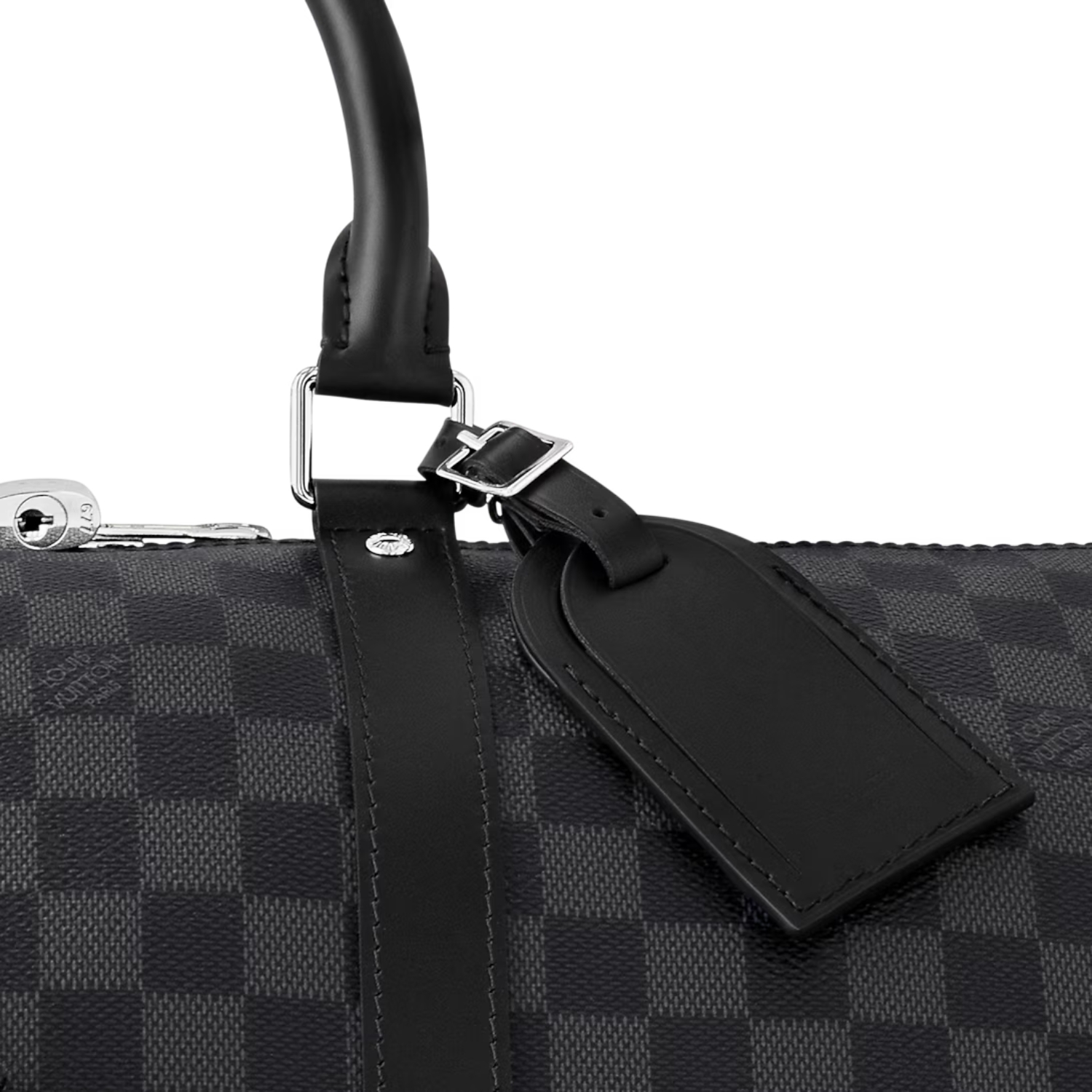 Louis Vuitton Keepall Bandouliere 45 Travel Bag 17.7in/ 45cm Black Damier Graphite Silver Hardware N41418