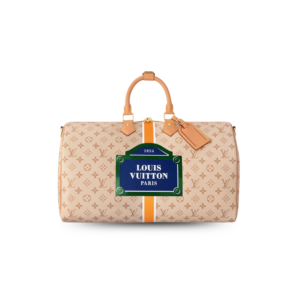 Louis Vuitton Keepall Bandouliere 45 Travel Bag 17.7in/ 45cm Beige Gold Hardware M23529
